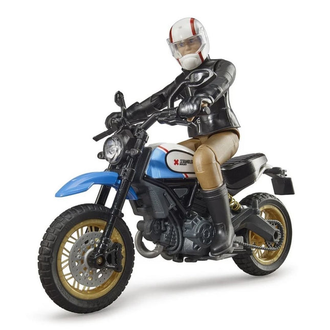 BRUDER 63051 Μοτοσυκλέτα Παιχνίδι bworld Scrambler Ducati Desert Sled Συμπεριλαμβανομένου του Αναβάτη Απόδραση στην Περιπέτεια!