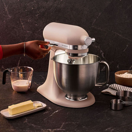 KitchenAid Artisan Plus Μίξερ Tilt-Head 4.7L 325W με Φωτισμό στο Μπολ,Πλανητική Κίνηση και Precision Speed Control 5KSM50PKVBFT Feather Pink
