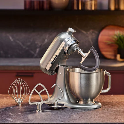 KitchenAid Artisan Plus Μίξερ Tilt-Head 4.7L 325W με Φωτισμό στο Μπολ, Πλανητική Κίνηση και Precision Speed Control 5KSM50PKVBMS Medallion Silver