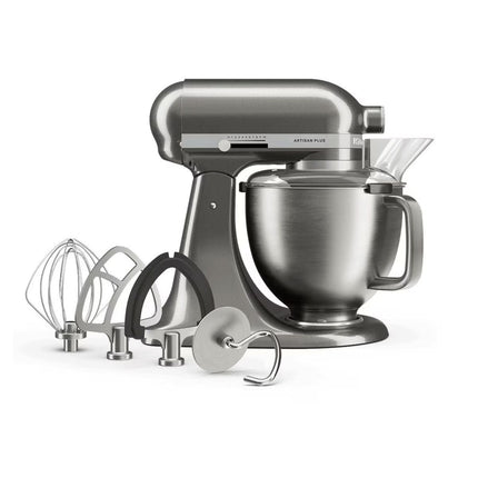 KitchenAid Artisan Plus Μίξερ Tilt-Head 4.7L 325W με Φωτισμό στο Μπολ, Πλανητική Κίνηση και Precision Speed Control 5KSM50PKVBMS Medallion Silver
