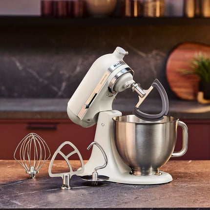 KitchenAid Artisan Plus Μίξερ Tilt-Head 4.7L 325W με Φωτισμό στο Μπολ, Πλανητική Κίνηση και Precision Speed Control 5KSM50PKVBPL Porcelain White