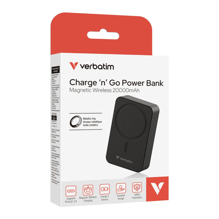 Verbatim Powerbank Wireless Magnetic 20000 Black 32223
