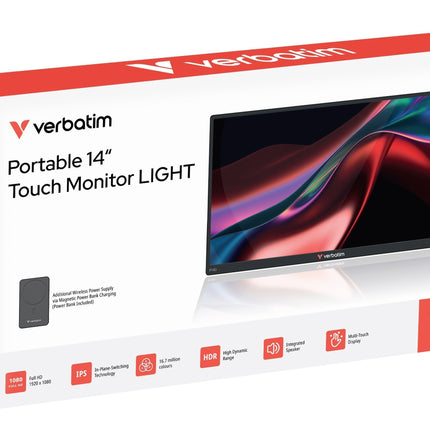 Verbatim Monitor Portable Touch 14” Full-HD Powered by Wireless PowerBank