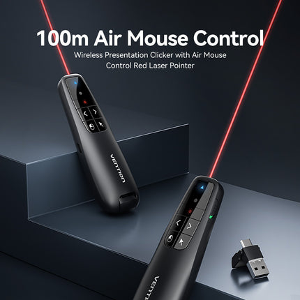 Vention Wireless Presenter Red Laser Pointer & Air Mouse Rechargeable KQPB0