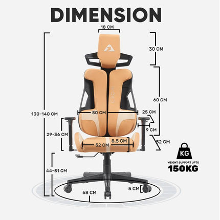 Armaggeddon EXO-III Salt Flat Καρέκλα Γραφείου Gaming Chair PU Leather με 3D Armrests, Ανάκλιση 135° & Αντοχή έως 150kg Salt Flat