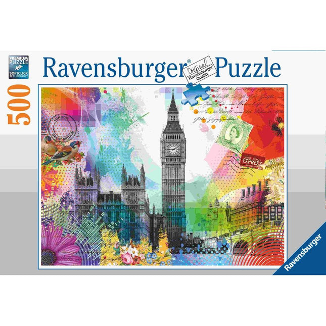 Ravensburger Παζλ Big Ben Καρτ Ποστάλ Λονδίνου 500 Κομματιών 16986, 10+ Ετών