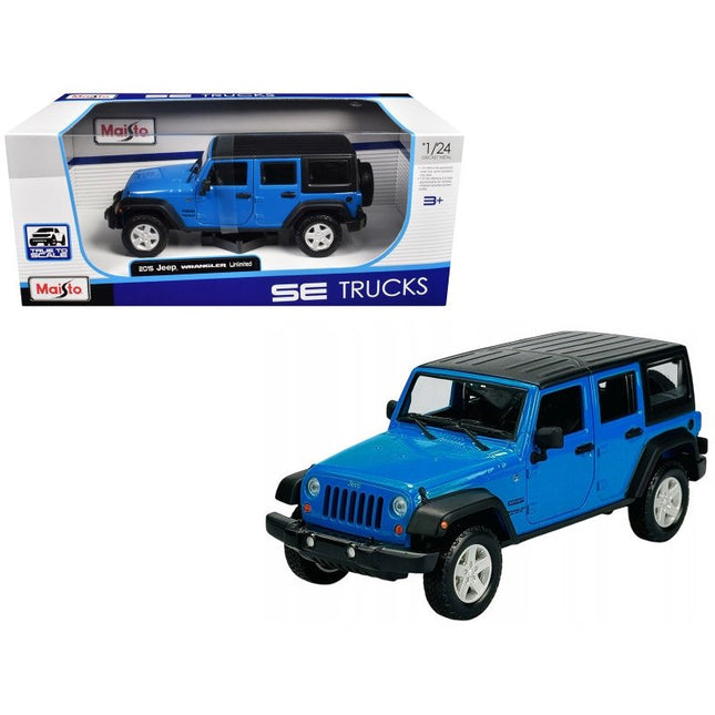 MAISTO Μινιατούρα Αυτοκινήτου Jeep Wrangler Unlimited 2015 1:24, 31268 Μεταλλικό Μπλε, 3+ Ετών
