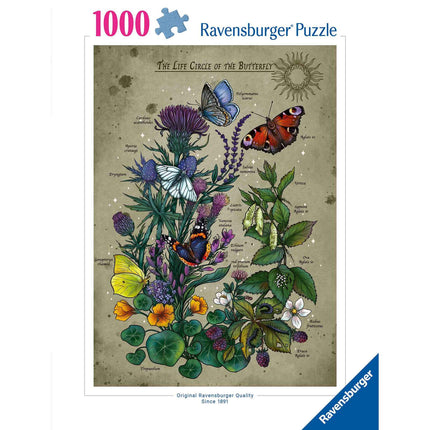 Ravensburger Παζλ Κύκλος Ζωής της Πεταλούδας 1000 Κομμάτια – Έμπνευση από τη Φύση 12001435, 14+ Ετών