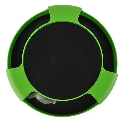 Παιχνίδι Κίνησης για Γάτες “Catch the Mouse” Στρογγυλό Διαδραστικό Παιχνίδι με Αντιολισθητική Βάση & Ξυστράκι, Πράσινο