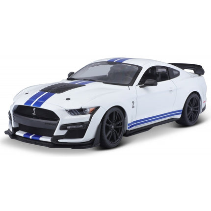 MAISTO Μινιατούρα Ford Mustang Shelby GT500 2020 1:18, 31452 Λευκό με Μπλε Ρίγες, 3+ Ετών
