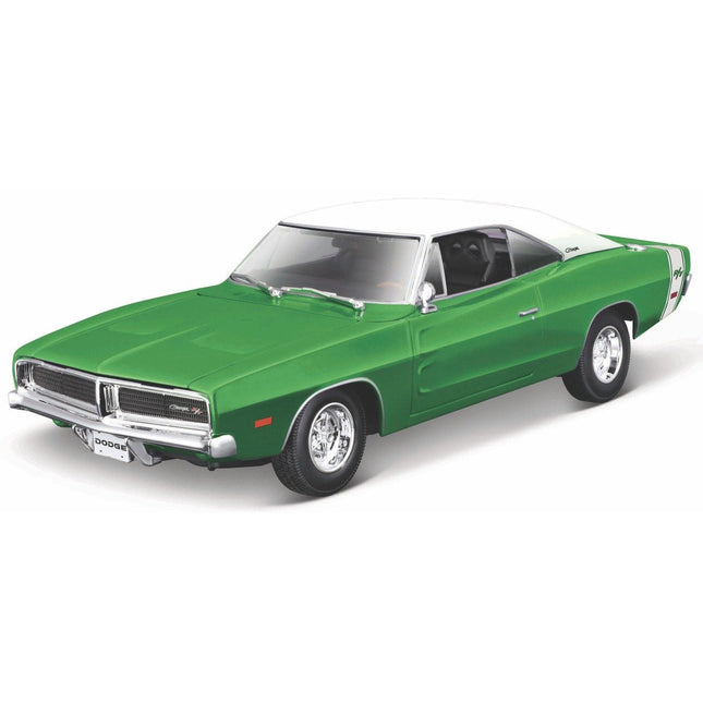 MAISTO Συλλεκτική Μινιατούρα Dodge Charger R/T 1969 1:18, 31387 Πράσινο/Λευκό, 3+ Ετών