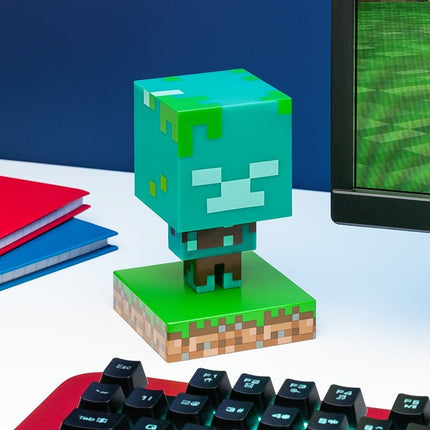 PALADONE Minecraft Drowned Zombie Icon Light Φωτιστικό 3D Φιγούρα 11,8cm Γαλαζοπράσινο, 3+ Ετών