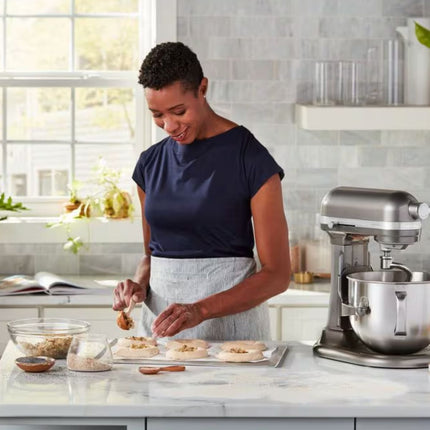 KitchenAid Artisan Μίξερ Bowl-Lift 6.6L 375W με 11 Ταχύτητες, Πλανητική Κίνηση και Ανοξείδωτο Μπολ 5KSM70SHXBMS Medallion Silver