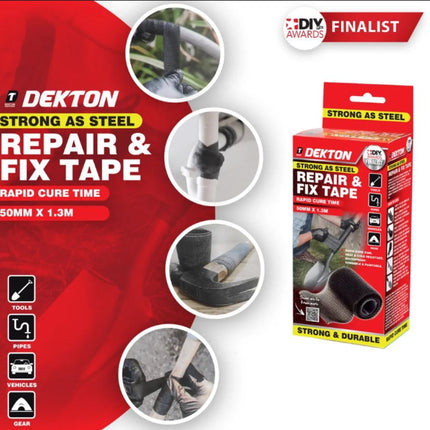 DEKTON Ταινία Επισκευής & Σταθεροποίησης Fix All 5cm x 130cm για Σταθερή και Ανθεκτική Επισκευή Υλικών