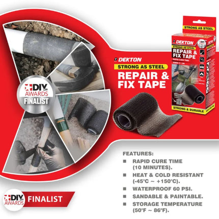 DEKTON Ταινία Επισκευής & Σταθεροποίησης Fix All 5cm x 130cm για Σταθερή και Ανθεκτική Επισκευή Υλικών