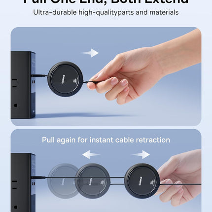 Baseus Cable USB-C to USB-C Free2Draw Retractable Cable 100W 1m  Black