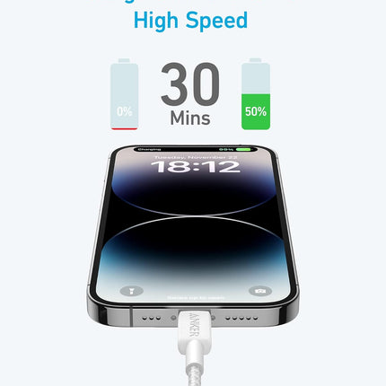 Anker Mobile Cable USB C to MFI 0.9m 322 White