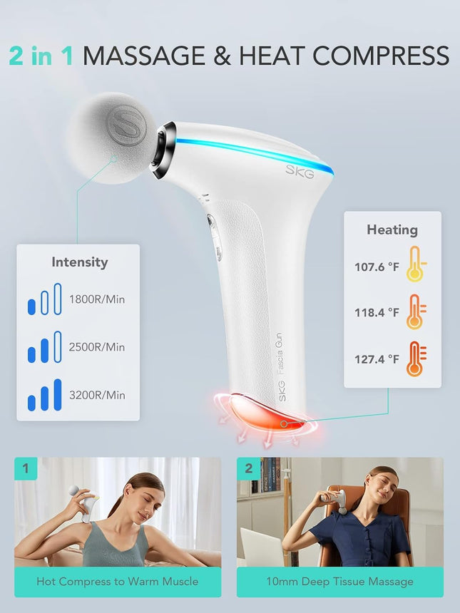 SKG Body Gun Massager Mini F5-EN White