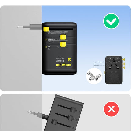 Baseus Charger Wall 70W EnerCore CG11 Universal Travel Adapter with Retractable Cable s Black