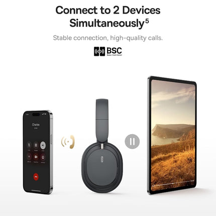 Baseus Wireless Headphones Over Ear Bowie D05 Black