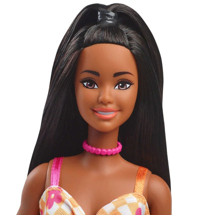 Mattel Barbie Fashionistas 233 Κούκλα με Ροζ-Πορτοκαλί Φλοράλ Φόρεμα HYT91, 3+ Ετών
