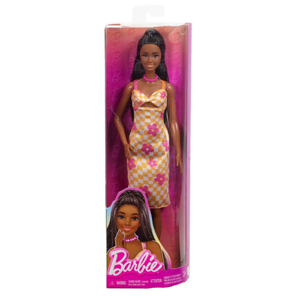 Mattel Barbie Fashionistas 233 Κούκλα με Ροζ-Πορτοκαλί Φλοράλ Φόρεμα HYT91, 3+ Ετών