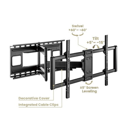 Brateck TV Mount 80×40 Turn 2-Arm 72cm 80kg LPA77-483