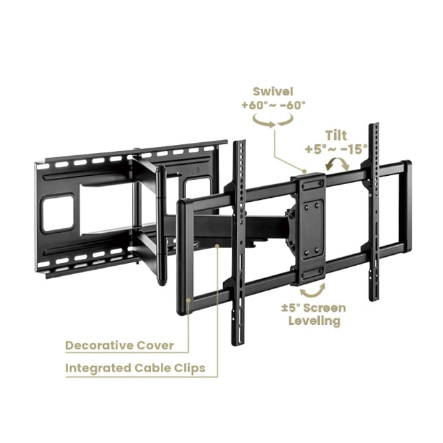 Brateck TV Mount 80×40 Turn 2-Arm 72cm 80kg LPA77-483