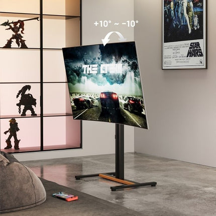 Brateck Επιδαπέδια Βάση Τηλεόρασης για 34″-55″ με Ρυθμιζόμενο Ύψος & Κλίση  40×40 96cm 35kg FS47-44T-01, Μαύρο/Walnut