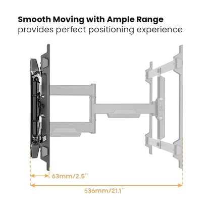 Brateck TV Mount 60×40 Turn 4-Arm 54cm Ext LPA77-466