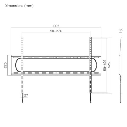 Brateck TV Mount 90×60 Fixed 120kg LP73-69F