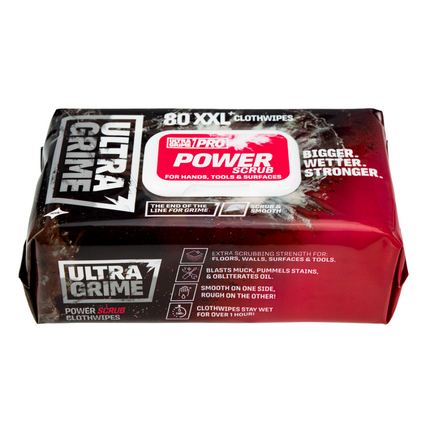 Ultragrime® Pro Power Scrub Υγρά Μαντηλάκια XXL