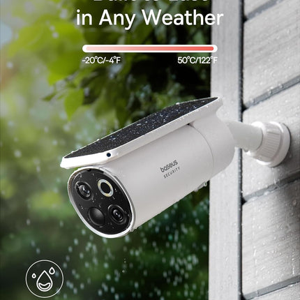 Baseus Security S1 Pro Outdoor Self Rotating Solar 3K 2-Cam Kit White