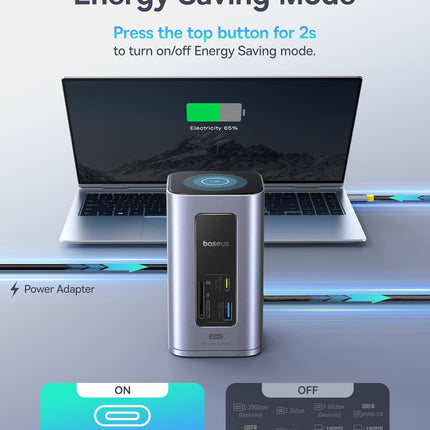 Baseus IT USB Hub 12-in-1 2xUSB-C/2x4KHDMI/2xUSB-C/3xUSB-A/RJ45/SD/PD100W