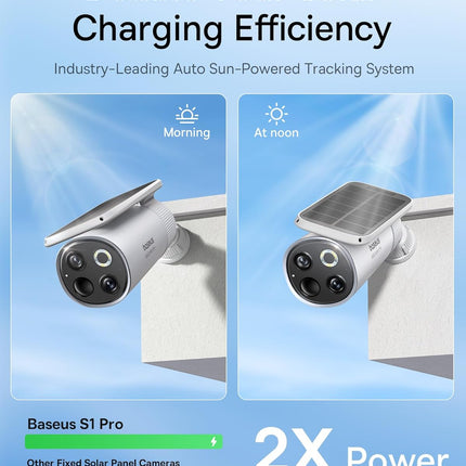 Baseus Security S1 Pro Outdoor Self Rotating Solar 3K 2-Cam Kit White