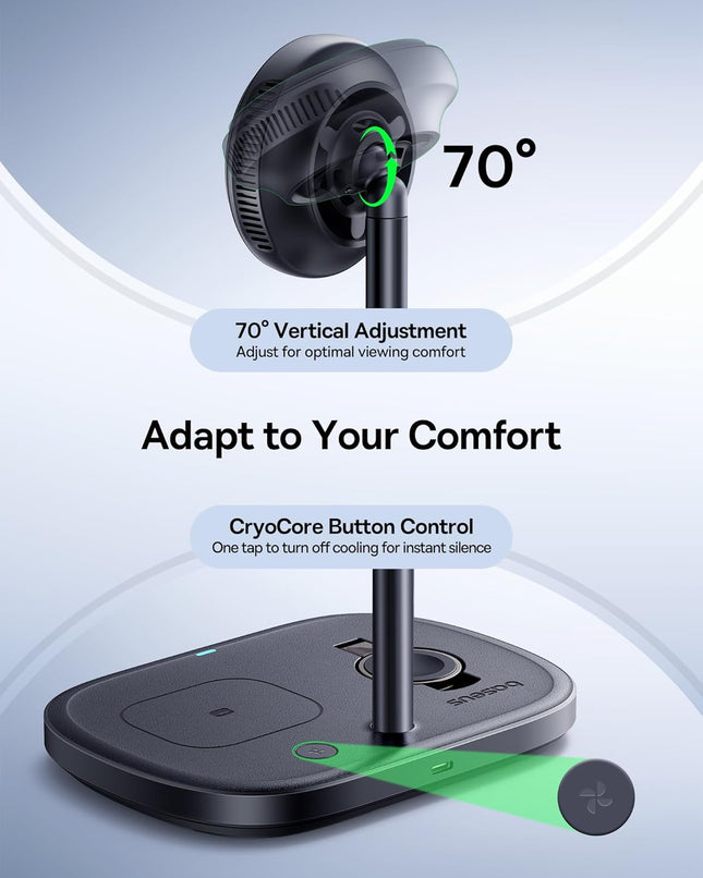 Baseus Charger Desktop Wireless 3in1 EnerFill FS41 TEC Cooling (45W Adapter EU + 1m C to C Data Cable Black Included)