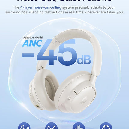 Baseus Headphones Over Ear ANC Bass BH1 NC White