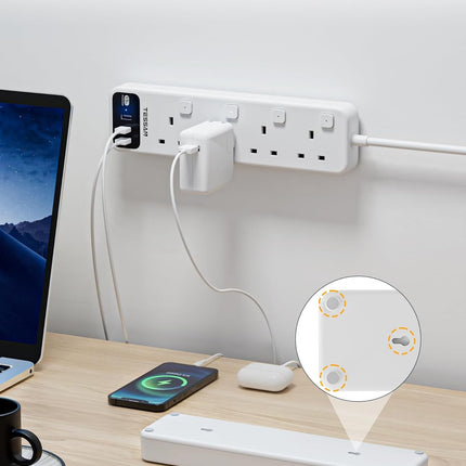 Tessan 4-Gang Extension 3 USB-A 2m 13A TS-B204