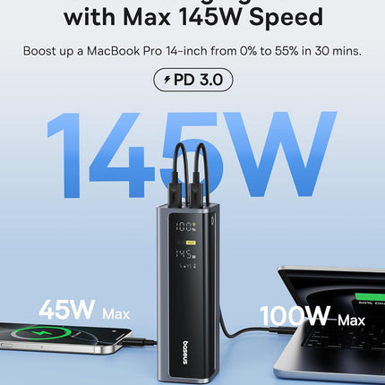 Baseus Powerbank 145W 20800mAh + Display EnerGeek GP12