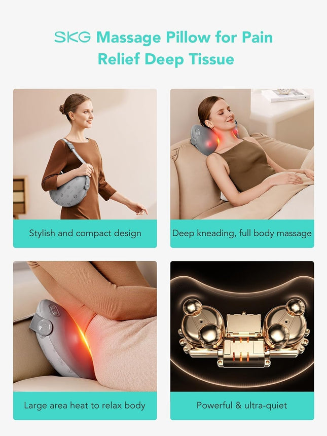 SKG Back-Waist-Neck Wireless Massager with Heat T1-2 Pro