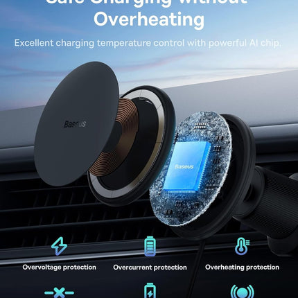 Baseus Car Charger Wireless AirVent Magnetic 15W+25W USB-C CW01