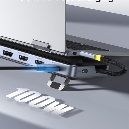Baseus IT USB Hub 12-in-1 Laptop Docking Station 2xUSB-C/2x4KHDMI/1x4KDP/2xUSBC/3xUSB-A/SD/RJ45/PD100W