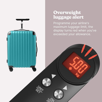 HoMedics Travel Luggage Scale Digital Display up to 50Kg SCL-L100-BKR