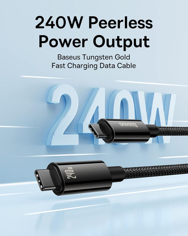 Baseus Cable USB-C to USB-C Tungsten Gold 240W 1.0m Blk