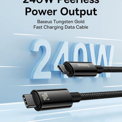 Baseus Cable USB-C to USB-C Tungsten Gold 240W 2.0m Blk