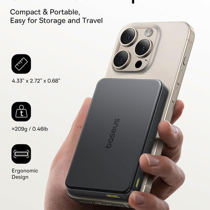 Baseus Powerbank Wireless 22.5W 10000mAh 15W Qi2 Airpow  Black