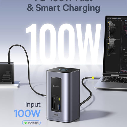 Baseus IT USB Hub 12-in-1 2xUSB-C/2x4KHDMI/2xUSB-C/3xUSB-A/RJ45/SD/PD100W
