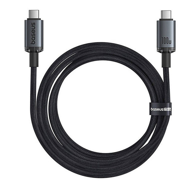 Baseus Crystal Shine USB 3.2 Full-Featured Fast-Charging Data Cable USB-C to USB-C 100W 1.5m 20Gb Cluster Black