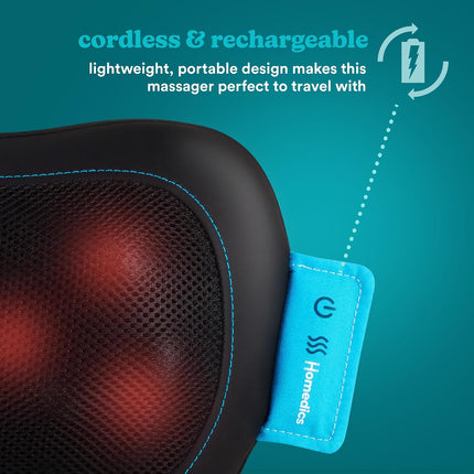 Homedics Massage Pillow Shiatsu, Heat & Rechargeable SP-50H