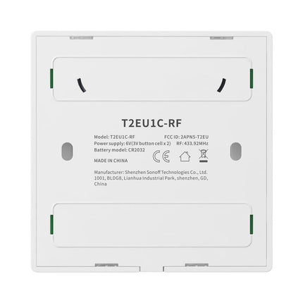 Sonoff Smart Home Ασύρματος Διακόπτης Τοίχου RF 433MHz 80065 1 Τεμάχιο Λευκό